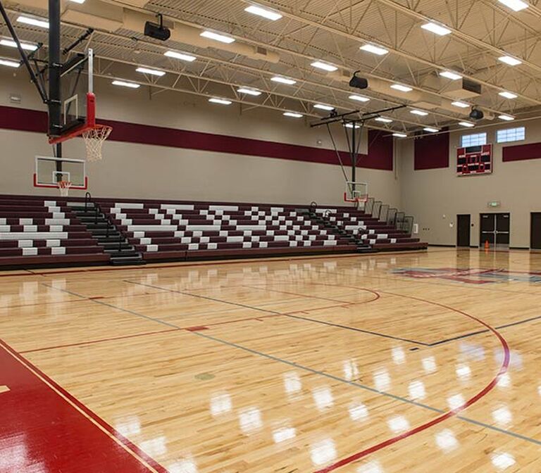 American Leadership Academy gymnasium with model 4500 bleacher seating ...