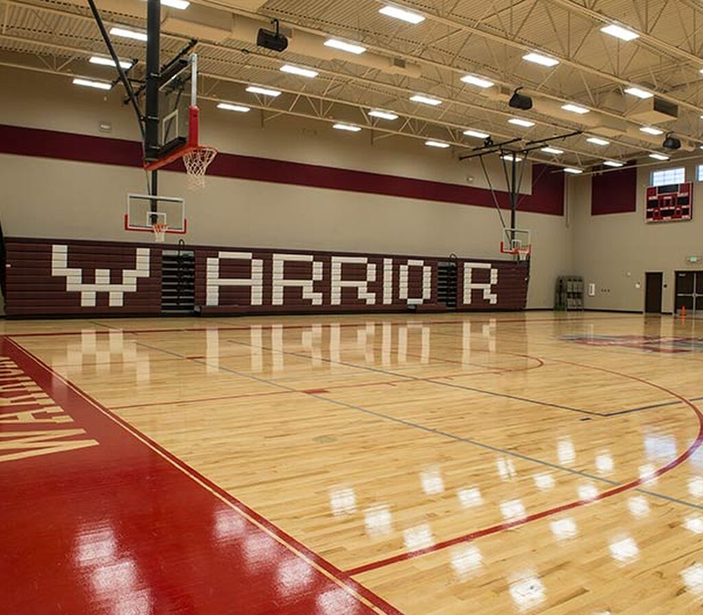 American Leadership Academy gymnasium with model 4500 bleacher seating ...