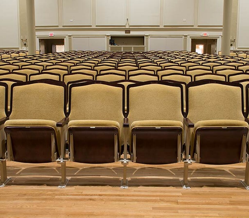 St. Cecilia Music Center with custom replica fixed audience seating ...