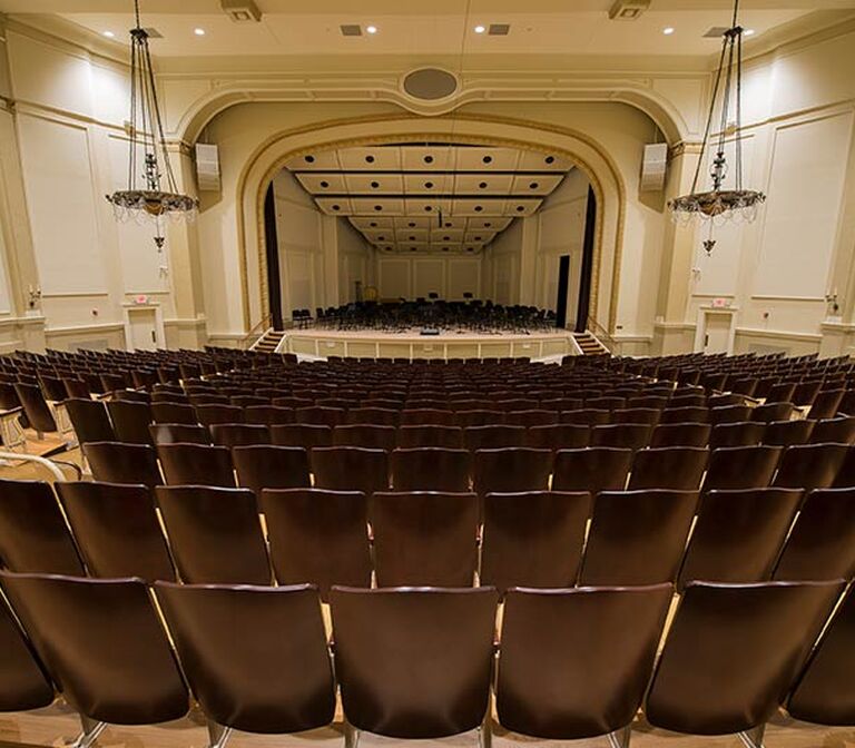 St. Cecilia Music Center with custom replica fixed audience seating ...