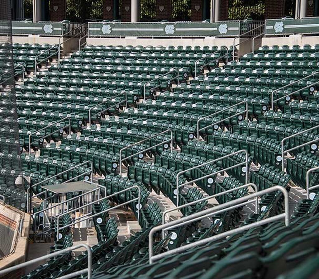 University of North Carolina Boshamer stadium with Irwin Seating model